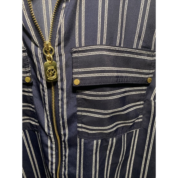 MICHAEL By Michael Kors Women's Zip Front Long Sleeve Blouse Size P/M - Picture 3 of 6